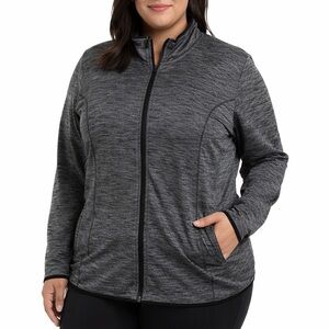 Danskin Now Women’s XXL 2X Zip Front Athletic Jacket Charcoal Activewear Spot